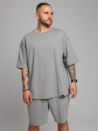 Изображение товара «Мужской костюм (футболка+шорты) из кулирки «Азарт-4 [серый]» арт 84990» из магазина «Ивановский-Текстиль.РФ»