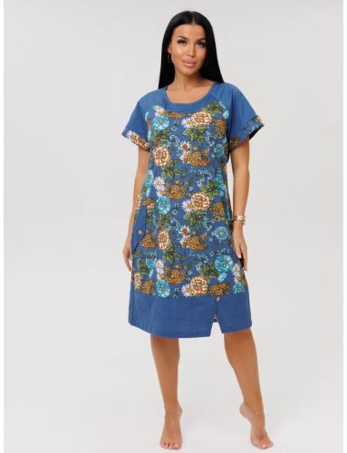 Изображение товара «Женская туника из кулирки «Т-113 (К) (синий)» арт 87903» из магазина «Ивановский-Текстиль.РФ»