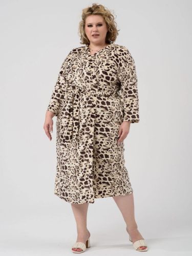 Изображение товара «Женский халат (на запах с поясом) из велюра «Сафари 2422-В (коричневый)» арт 87791» из магазина «Ивановский-Текстиль.РФ»