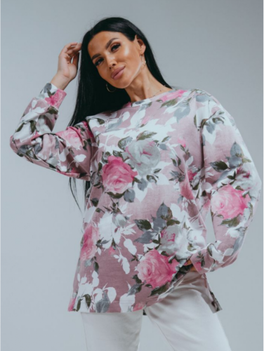 Изображение товара «Женский свитшот из футера «Роуз [пудра]» арт 85375» из магазина «Ивановский-Текстиль.РФ»