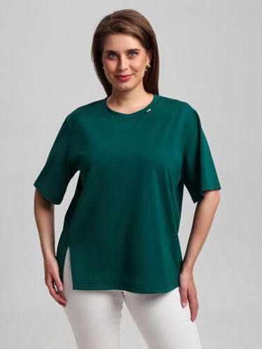 Изображение товара «Женская футболка из кулирки с лайкрой «Волшебница [изумрудный]» арт 85044» из магазина «Ивановский-Текстиль.РФ»