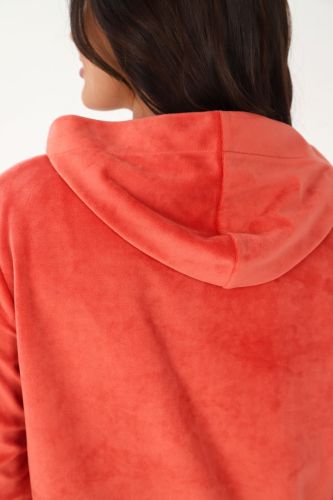 Изображение товара «Женский халат (на молнии) из вельмонда «Монисто [терракотовый]» арт 77158» из магазина «Ивановский-Текстиль.РФ»