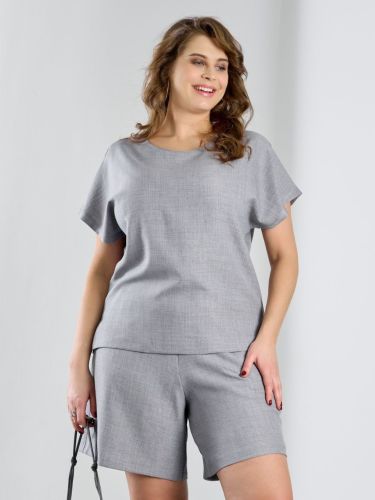 Изображение товара «Женские шорты из плательной ткани «Женский каприз-4 [серый]» арт 88875» из магазина «Ивановский-Текстиль.РФ»