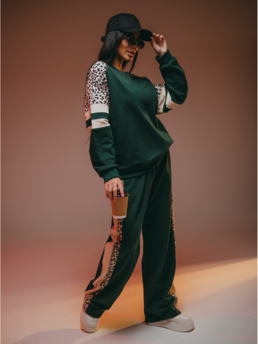 Изображение товара «Женский костюм (свитшот+брюки) из футера с лайкрой «Хлоя [изумруд]» арт 85486» из магазина «Ивановский-Текстиль.РФ»