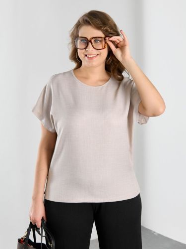 Изображение товара «Женская блузка из плательной ткани «Женский каприз-3 [бежевый]» арт 88870» из магазина «Ивановский-Текстиль.РФ»