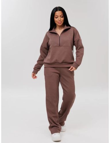 Изображение товара «Женский костюм (толстовка+брюки) из жаккардового трикотажа «К-225 (ТрЖ) (шоколад)» арт 87940» из магазина «Ивановский-Текстиль.РФ»