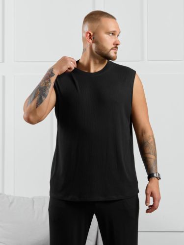 Изображение товара «Мужская майка из фактурного трикотажа «Алессандро-2 [черный]» арт 87091» из магазина «Ивановский-Текстиль.РФ»