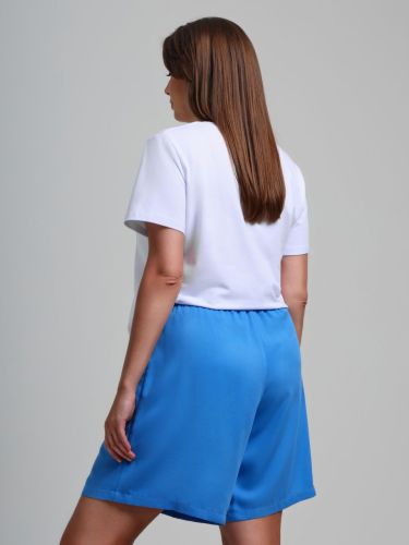 Изображение товара «Женские шорты из плательной ткани «Летний драйв-3 [голубой]» арт 85005» из магазина «Ивановский-Текстиль.РФ»