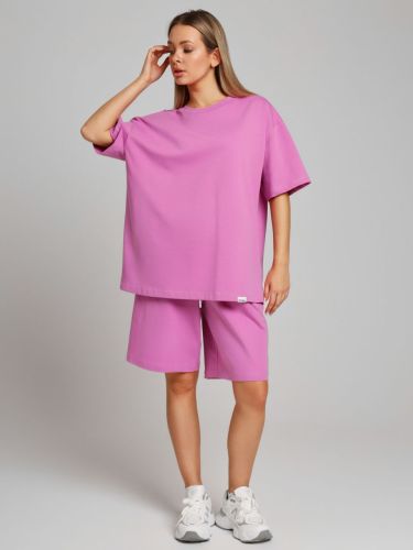 Изображение товара «Женский костюм (футболка+шорты) из кулирки «Азарт-3 [розовый]» арт 84988» из магазина «Ивановский-Текстиль.РФ»