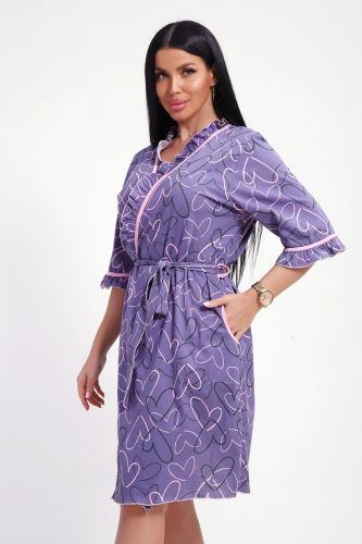 Изображение товара «Женский халат (на запах с поясом) из кулирки «29032» арт 89639» из магазина «Ивановский-Текстиль.РФ»