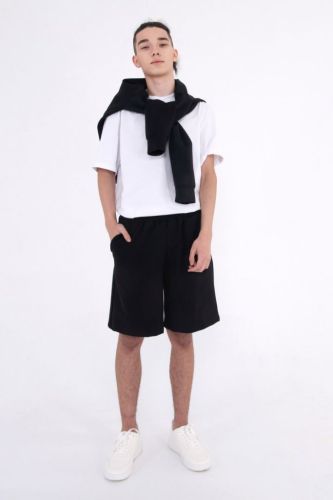 Изображение товара «Бриджи из футера «Тo go [black]» арт 73876» из магазина «Ивановский-Текстиль.РФ»