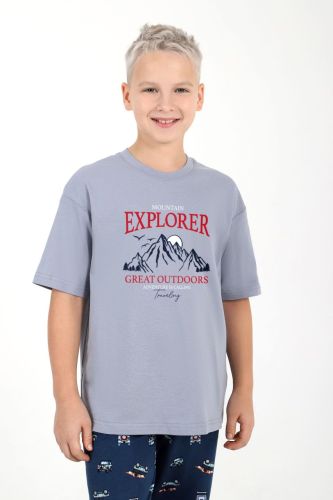 Изображение товара «Костюм для мальчика (футболка+брюки) из кулирки «Тревел-1 [серый]» арт 81007» из магазина «Ивановский-Текстиль.РФ»