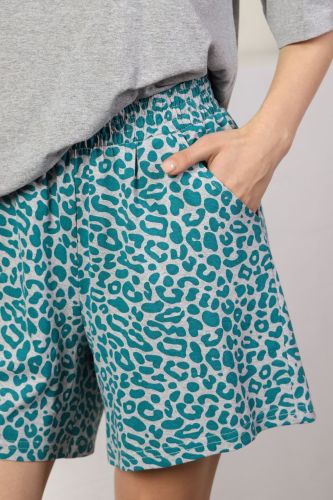 Изображение товара «Женский костюм (футболка+шорты) из кулирки меланж «Сахара-2 [зеленый]» арт 81069» из магазина «Ивановский-Текстиль.РФ»