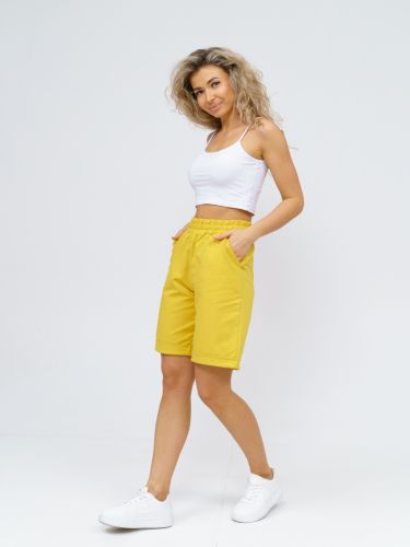 Изображение товара «Женские шорты из футера с лайкрой «Ш-02 (горчичный)» арт 67227» из магазина «Ивановский-Текстиль.РФ»