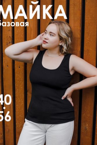 Изображение товара «Женская майка из рибаны «056459 [черный]» арт 92901» из магазина «Ивановский-Текстиль.РФ»
