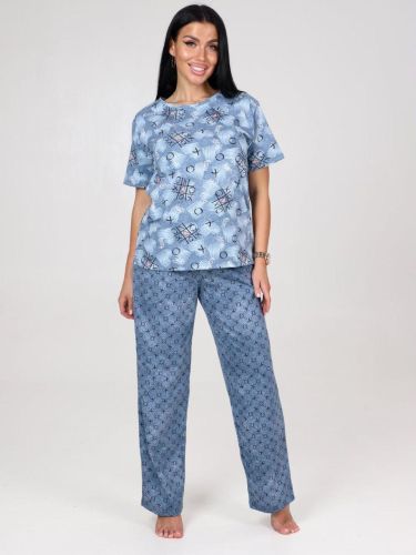 Изображение товара «Посл размер Женский костюм (футболка+брюки) из кулирки «3514кф-113» арт 89707» из магазина «Ивановский-Текстиль.РФ»