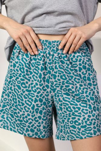 Изображение товара «Женский костюм (футболка+шорты) из кулирки меланж «Сахара-2 [зеленый]» арт 81069» из магазина «Ивановский-Текстиль.РФ»