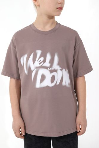 Изображение товара «Футболка для мальчика из кулирки с лайкрой «Леон-3 [бежевый]» арт 83850» из магазина «Ивановский-Текстиль.РФ»