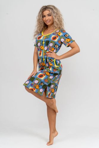 Изображение товара «Женский халат (на молнии) из кулирки «37007» арт 88374» из магазина «Ивановский-Текстиль.РФ»