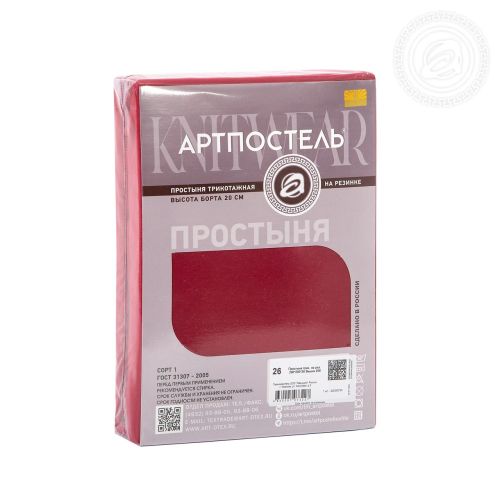 Изображение товара «Трикотажная простыня на резинке «Вишня» арт 69581» из магазина «Ивановский-Текстиль.РФ»