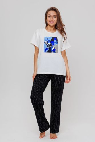 Изображение товара «Женский костюм (футболка+брюки) из кулирки «1749/1» арт 87470» из магазина «Ивановский-Текстиль.РФ»