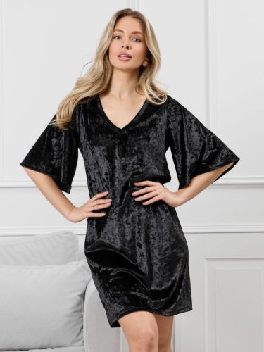 Изображение товара «Женская туника из стрейч-велюра «Мерцание-1 [черный]» арт 87203» из магазина «Ивановский-Текстиль.РФ»