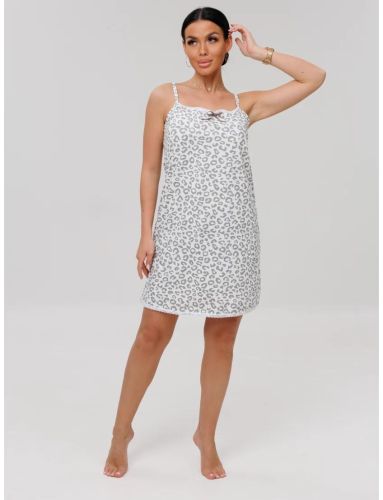 Изображение товара «Женская сорочка из кулирки «Сор- 96 (К) (леопард-серый)» арт 87005» из магазина «Ивановский-Текстиль.РФ»