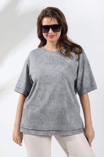 Изображение товара «Женская футболка из кулирки «Отпуск-5 [серый]» арт 83898» из магазина «Ивановский-Текстиль.РФ»