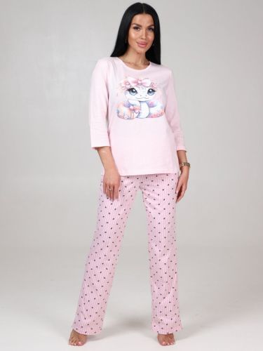 Изображение товара «Женская пижама (футболка+брюки) из кулирки «2394пбр-103» арт 82970» из магазина «Ивановский-Текстиль.РФ»