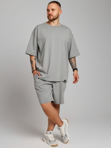 Изображение товара «Мужской костюм (футболка+шорты) из кулирки «Азарт-4 [серый]» арт 84990» из магазина «Ивановский-Текстиль.РФ»