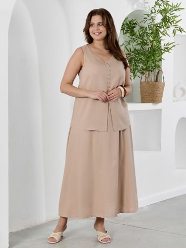 Изображение товара «Женская юбка из плательной ткани «Камео-5 [бежевый]» арт 89442» из магазина «Ивановский-Текстиль.РФ»