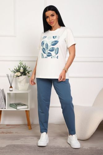 Изображение товара «Женский костюм (футболка+бриджи) из кулирки «1102» арт 89187» из магазина «Ивановский-Текстиль.РФ»