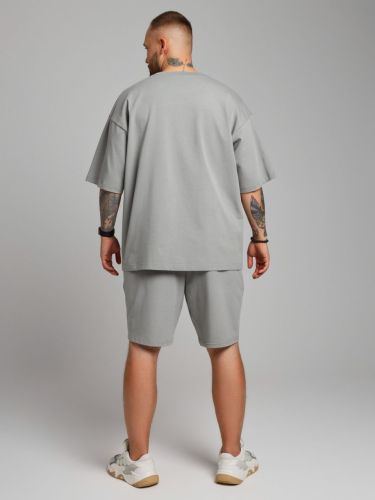 Изображение товара «Мужской костюм (футболка+шорты) из кулирки «Азарт-4 [серый]» арт 84990» из магазина «Ивановский-Текстиль.РФ»