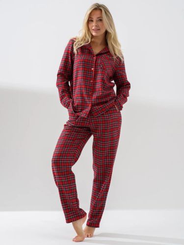 Изображение товара «Женская пижама (рубашка+брюки) из фланели «Добрый вечер 2163-Ф (бордовый)» арт 86678» из магазина «Ивановский-Текстиль.РФ»