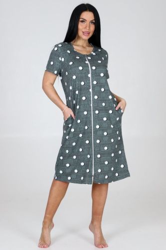 Изображение товара «Женский халат (на молнии) из кулирки «2307х-109-1» арт 79946» из магазина «Ивановский-Текстиль.РФ»