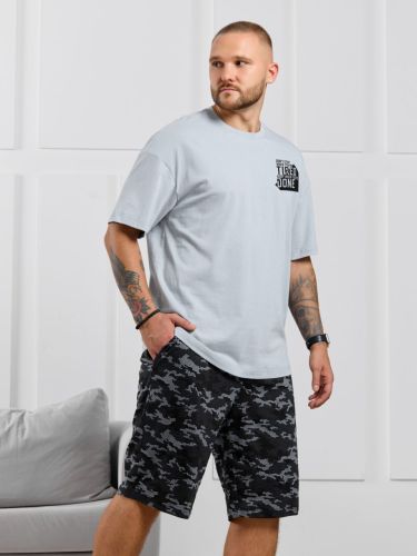 Изображение товара «Мужской костюм (футболка+шорты) из кулирки «Экипаж-4 [светло-серый]» арт 87063» из магазина «Ивановский-Текстиль.РФ»