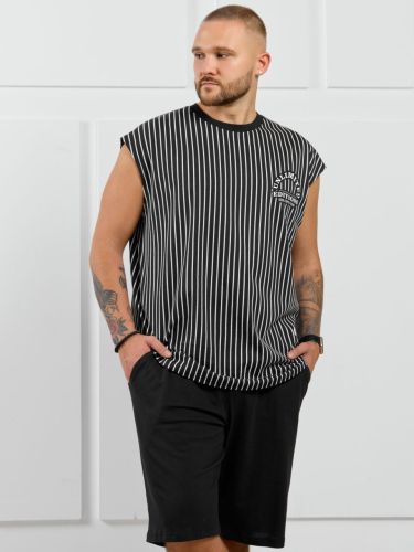 Изображение товара «Мужская майка (футболка+шорты) из кулирки «Реванш-4 [полоса]» арт 87100» из магазина «Ивановский-Текстиль.РФ»