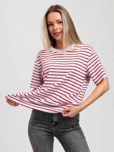 Изображение товара «Женская футболка из кулирки с лайкрой «Брина-2 [красный]» арт 88881» из магазина «Ивановский-Текстиль.РФ»