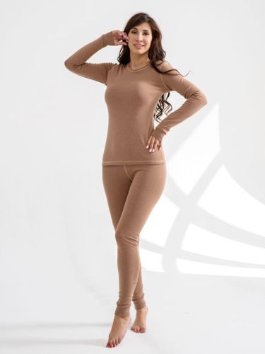 Изображение товара «Женский термокомплект (фуфайка+кальсоны) из рибаны с начесом «Базовое 1704-Рн (бежевый)» арт 79755» из магазина «Ивановский-Текстиль.РФ»