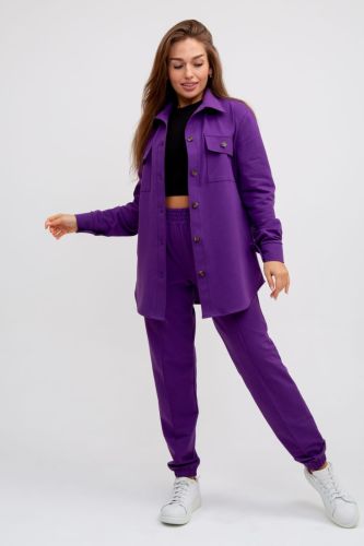 Изображение товара «Женский костюм (рубашка+брюки) из футера 3х нитка с лайкрой «1615/6» арт 84498» из магазина «Ивановский-Текстиль.РФ»