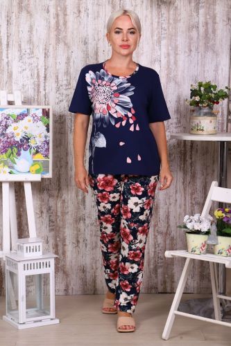 Изображение товара «Женский костюм (футболка+брюки) из кулирки «25740» арт 44234» из магазина «Ивановский-Текстиль.РФ»