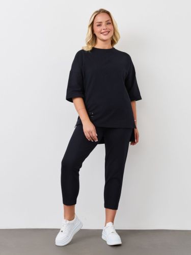 Изображение товара «Женский костюм (джемпер+брюки) из футера с лайкрой «Рейв-3 [черный]» арт 88862» из магазина «Ивановский-Текстиль.РФ»