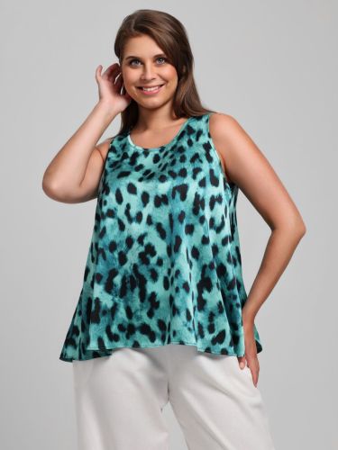 Изображение товара «Женская блузка из искусственного шелка «(топ) найт-3 [зеленый]» арт 85000» из магазина «Ивановский-Текстиль.РФ»