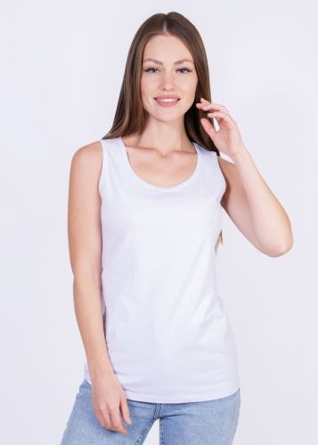 Изображение товара «Женская майка из кулирки с лайкрой «240хл2881 [белый]» арт 88251» из магазина «Ивановский-Текстиль.РФ»