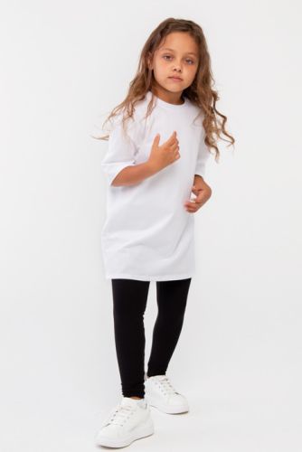 Изображение товара «Футболка для девочки из кулирки с лайкрой «Oversize-white» арт 73508» из магазина «Ивановский-Текстиль.РФ»
