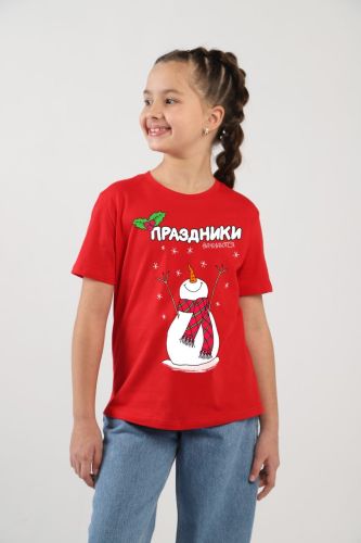 Изображение товара «Футболка для девочки из кулирки «Карнавал-1 [красный]» арт 86280» из магазина «Ивановский-Текстиль.РФ»