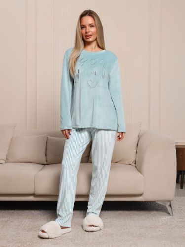 Изображение товара «Женский костюм (джемпер+брюки) из вельмонда «Монпансье-4 [мятный]» арт 77163» из магазина «Ивановский-Текстиль.РФ»