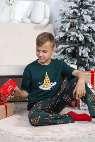 Изображение товара «Костюм для мальчика (с брюками) из кулирки «Пиццайоло-2 [зеленый]» арт 77024» из магазина «Ивановский-Текстиль.РФ»