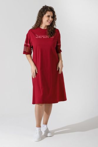 Изображение товара «Женская туника из кулирки «Медея [бордовый]» арт 73081» из магазина «Ивановский-Текстиль.РФ»