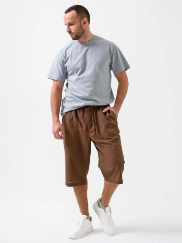 Изображение товара «Мужские бриджи из полульна «Льняные 2104-п/л (мокко)» арт 86463» из магазина «Ивановский-Текстиль.РФ»